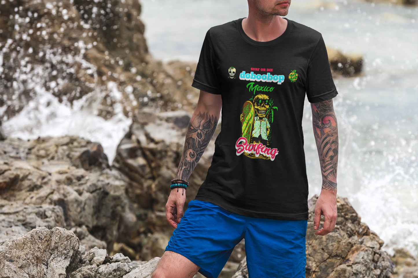 Unisex Surf tee 100% Premium Cotton Airlume combed and ring-spun for the perfect fit