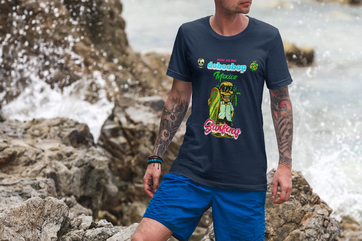 Unisex Surf tee 100% Premium Cotton Airlume combed and ring-spun for the perfect fit