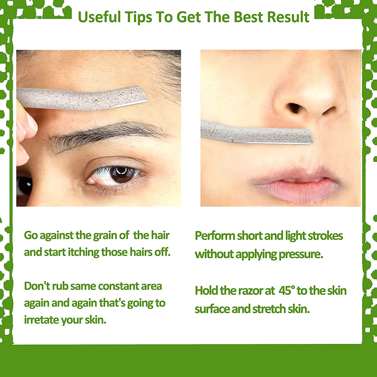 Pack of 12 Biodegradable Eyebrow Razors / Eco Friendly Eyebrow Hair Trimmer