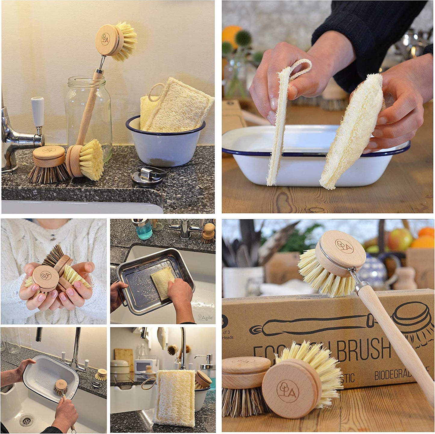 Eco Dish Brush & Dish Sponge Set