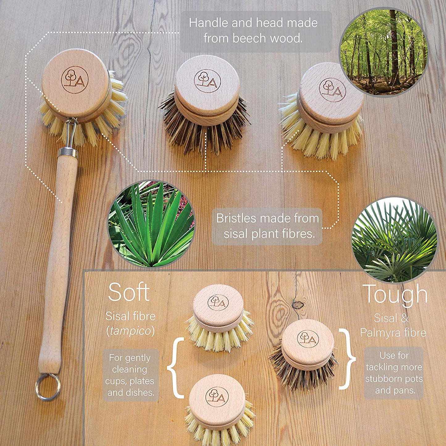 Eco Dish Brush & Dish Sponge Set