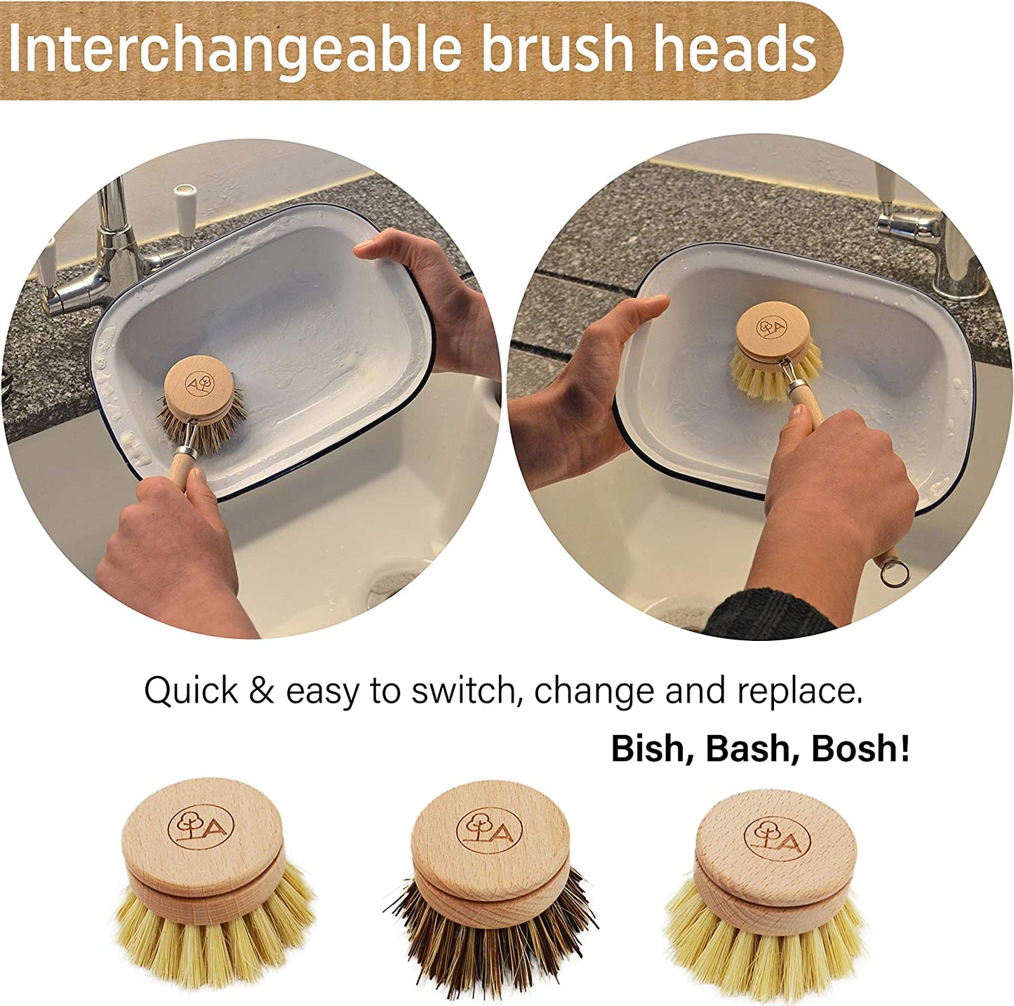 Eco Dish Brush & Dish Sponge Set