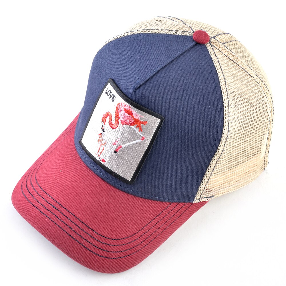 Baseball Cap With Flamingo Embroidery Patch Breathable Mesh & Adjustable size strap