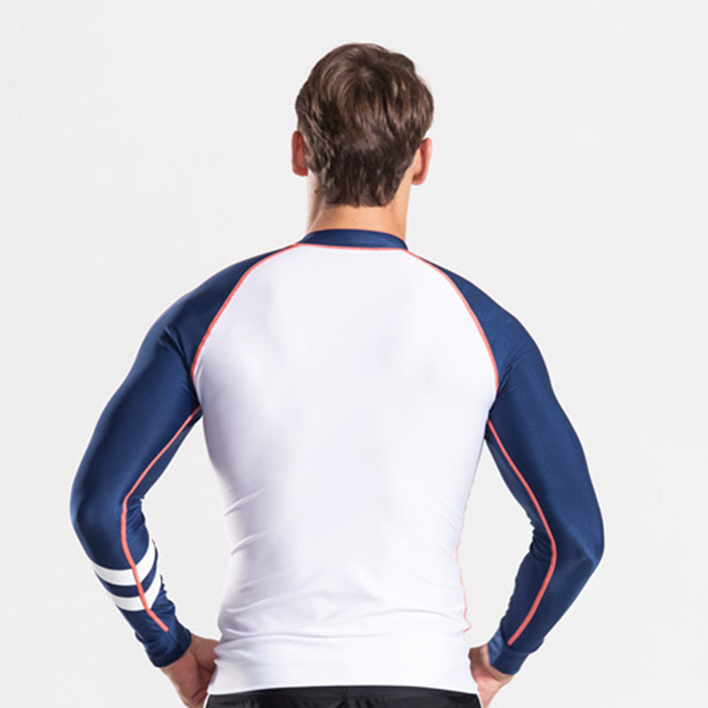 2022 Men's Zipper Rash Guard 0.5mm Long Sleeve Sun Protector Quick Drying Surf Top.