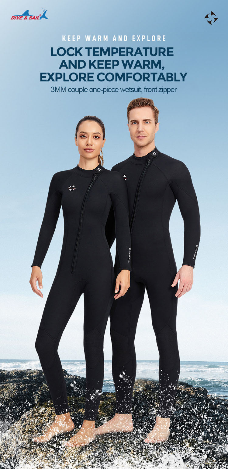 His & Hers 3MM Neoprene Front Zipper Men's & Women's twin Wetsuit, Ideal for Surfing, Scuba Diving,Underwater Fishing Snorkeling