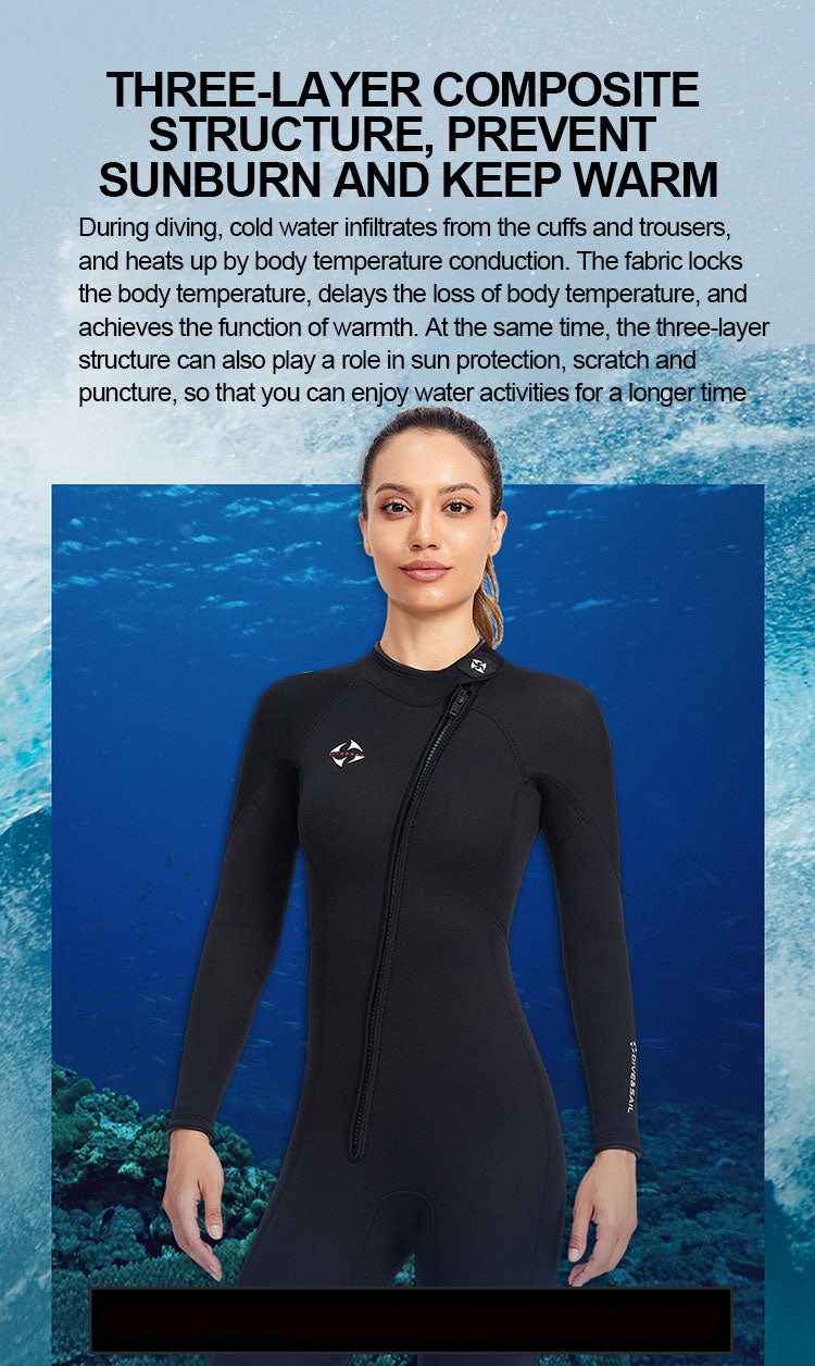 His & Hers 3MM Neoprene Front Zipper Men's & Women's twin Wetsuit, Ideal for Surfing, Scuba Diving,Underwater Fishing Snorkeling
