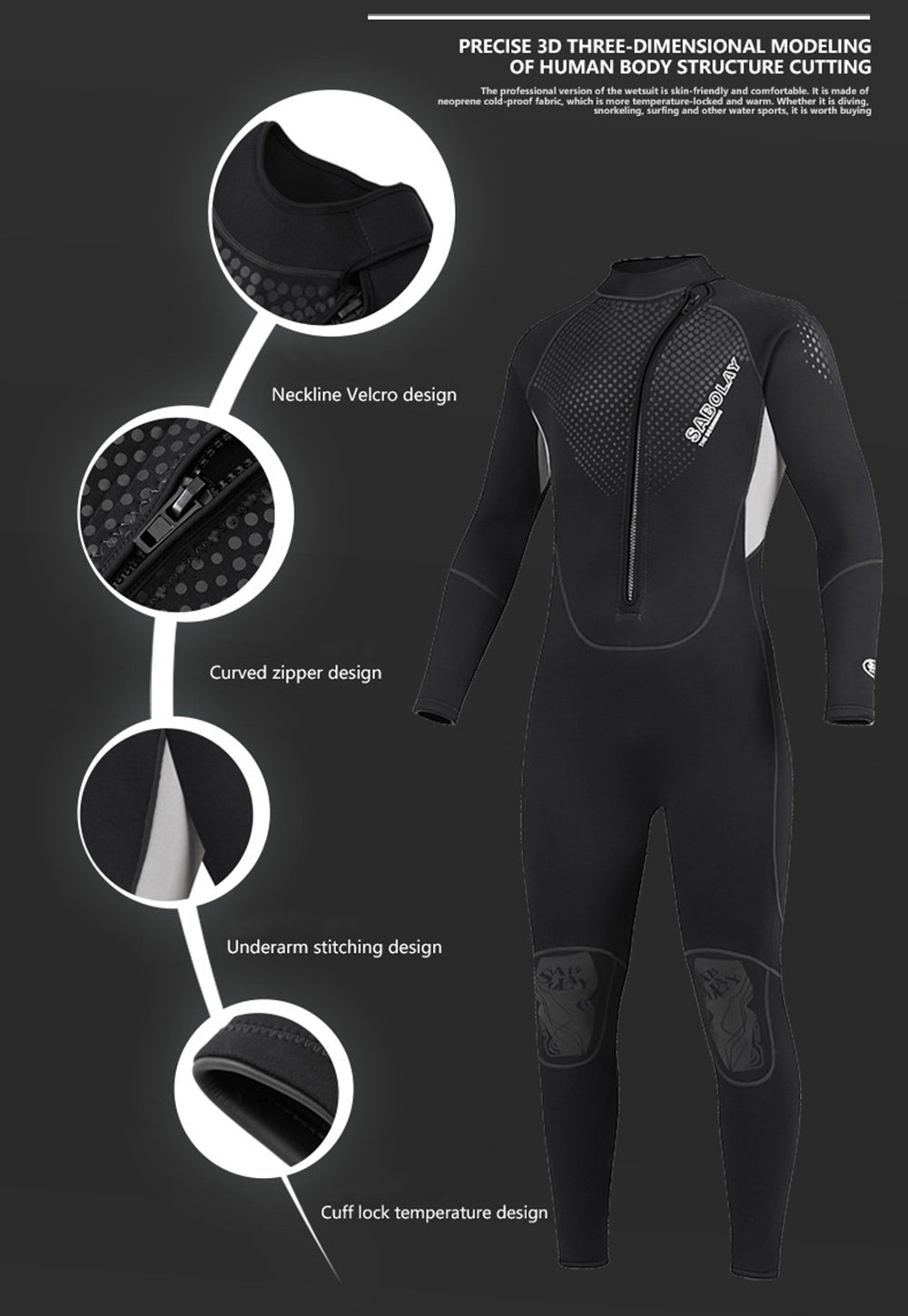 2022 3MM Premium Quality Neoprene Front Zipper Men's Wetsuit