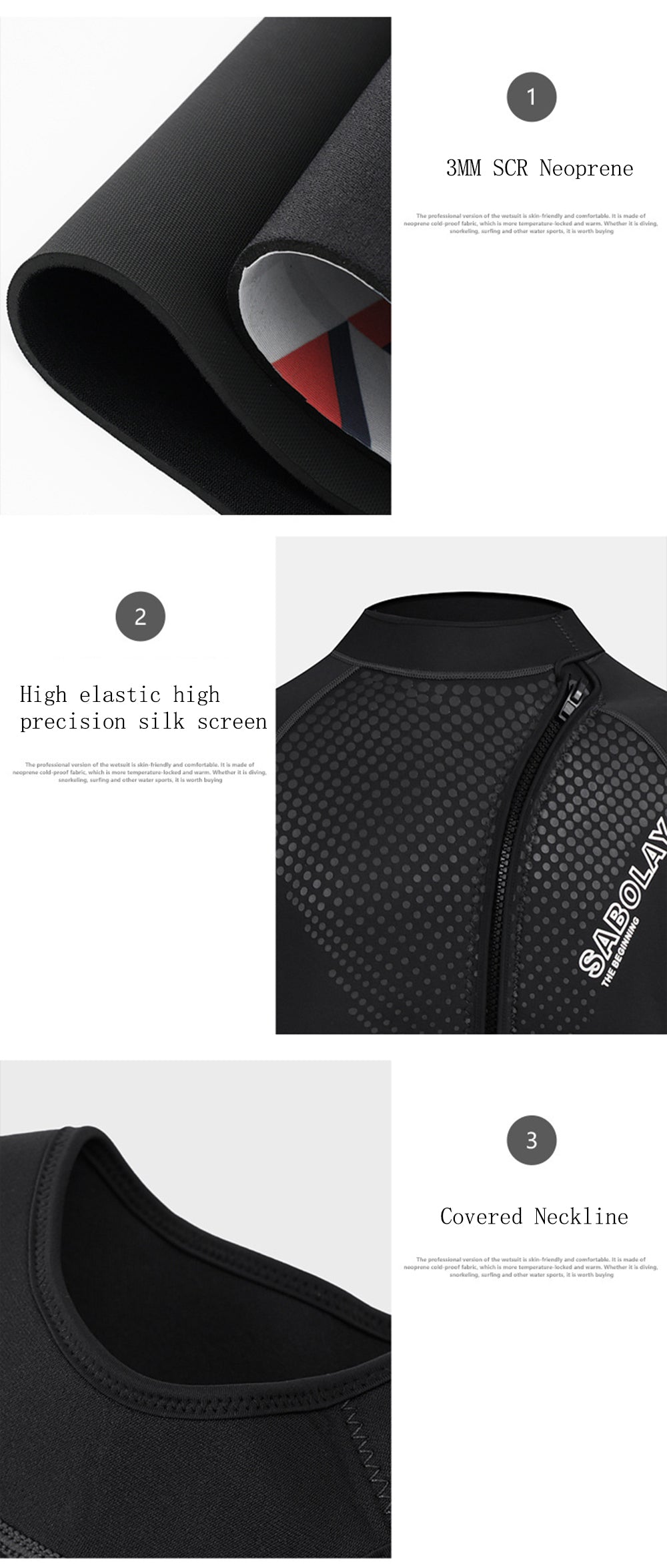 2022 3MM Premium Quality Neoprene Front Zipper Men's Wetsuit