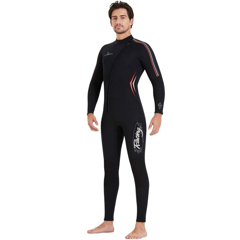 3MM Neoprene Front Zipper Men's Wetsuit, Ideal for Surfing, Scuba Diving,Underwater Fishing Snorkeling
