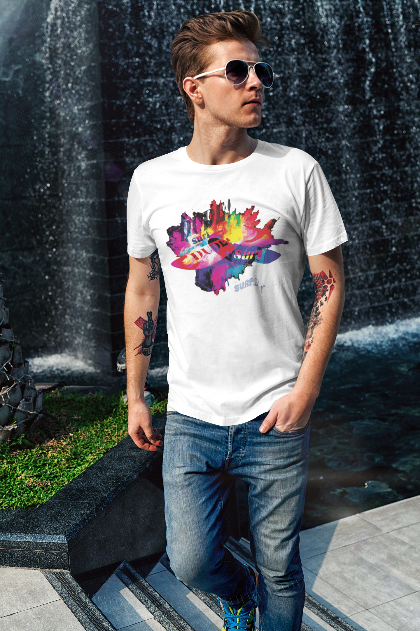 Unisex Surf tee 100% Premium Cotton Airlume combed and ring-spun for the perfect fit