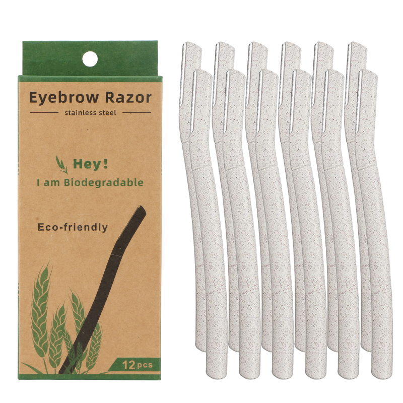 Pack of 12 Biodegradable Eyebrow Razors / Eco Friendly Eyebrow Hair Trimmer