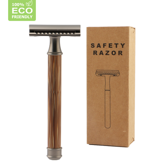 Eco Razor, Natural Bamboo Handle, Double Edge Safety Razor, Fits All Standard Razor Blade