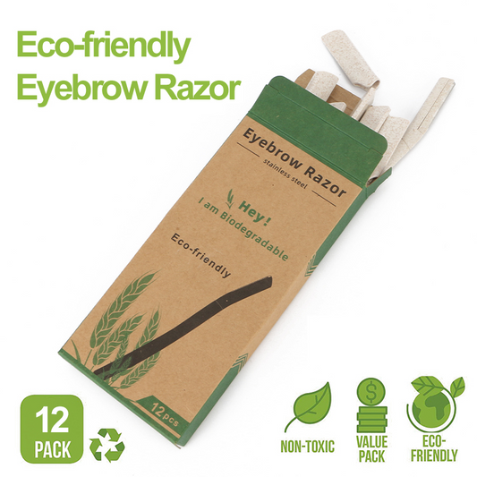 Pack of 12 Biodegradable Eyebrow Razors / Eco Friendly Eyebrow Hair Trimmer