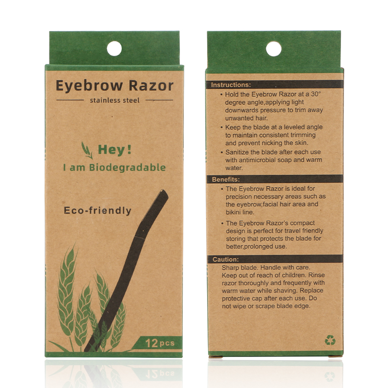 Pack of 12 Biodegradable Eyebrow Razors / Eco Friendly Eyebrow Hair Trimmer