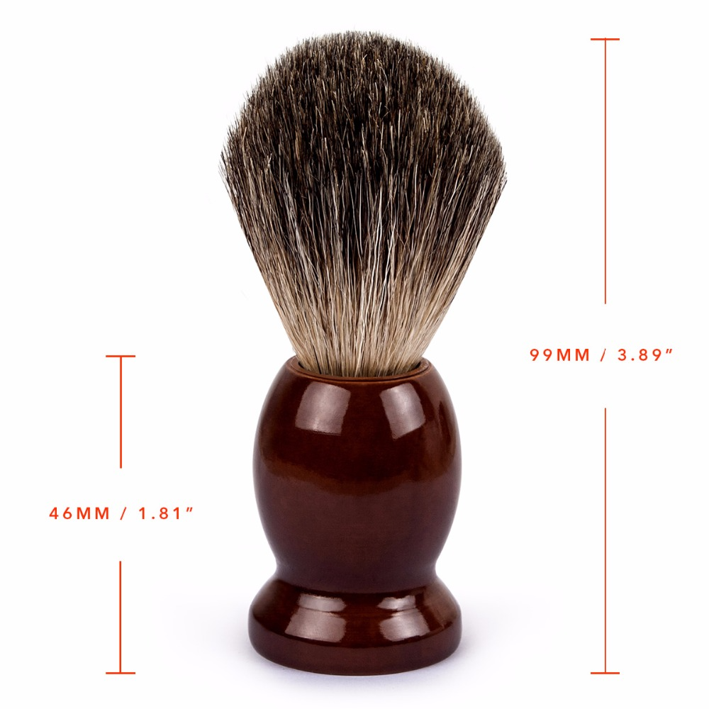 Q shave Classic Shaving Brush with Authentic Wooden Handle & Pure Badger Hair