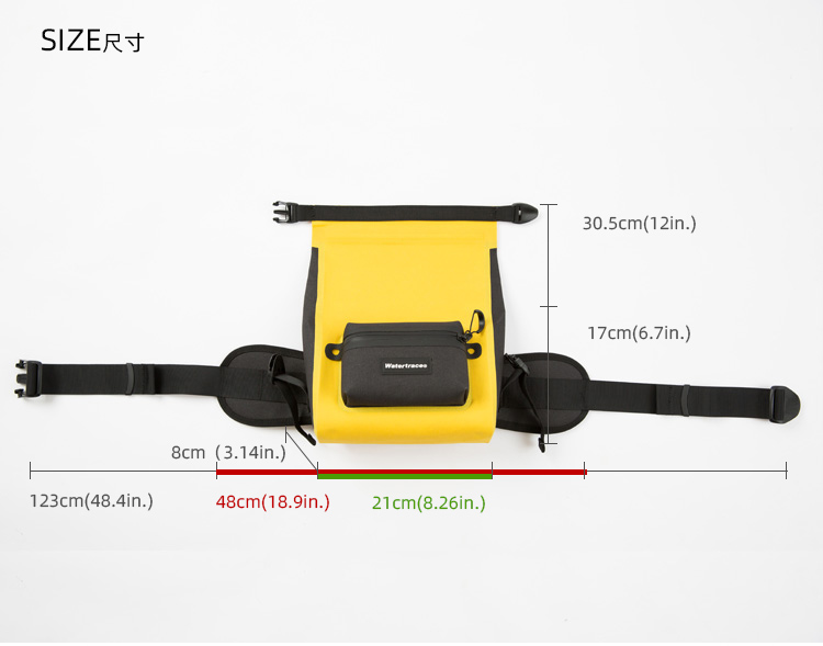 Watertrace Waterproof Clip-on Eco Waist Storage bag for Snorkeling Canoeing Kayaking Surfing Swimming etc