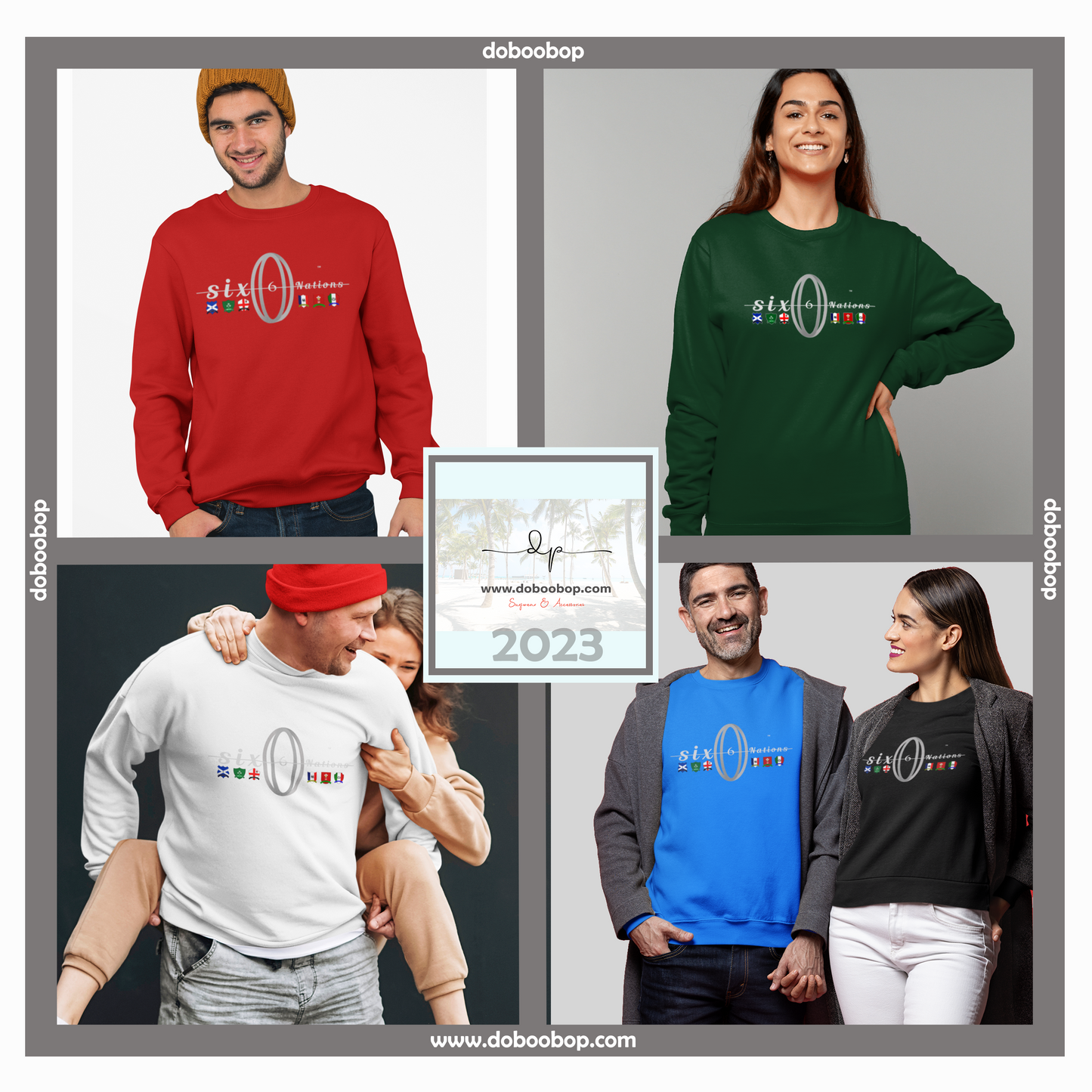 2023 Six Nation Unisex Rugby Sweatshirts available in six colours