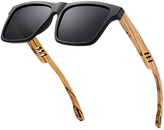 Polarized Bamboo Temple Wayfarers Sunglasses Black