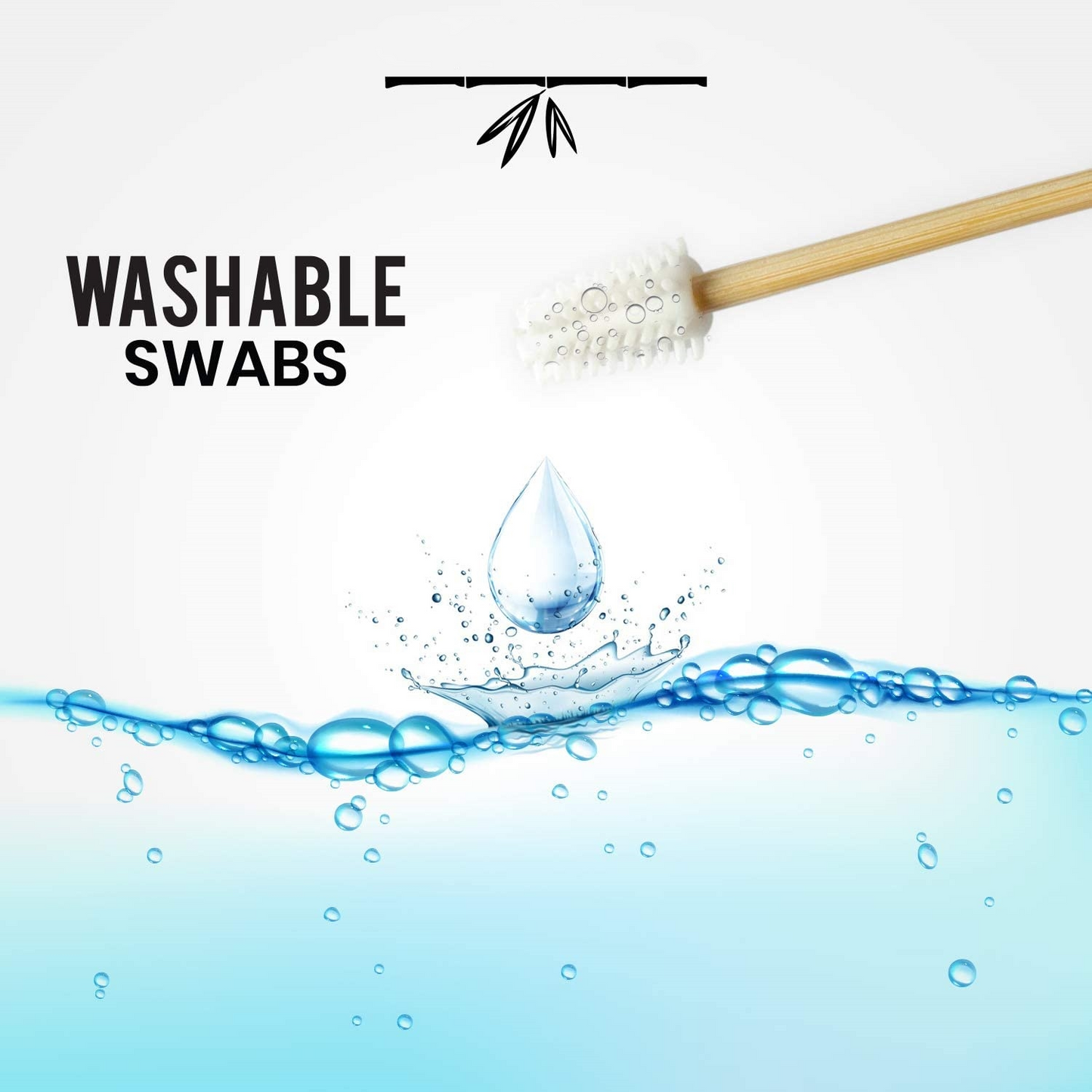 Reusable Cotton Buds Ears Set with Travel Magnetic Bamboo Case Eco Friendly Silicone Swabs Washable Swabs