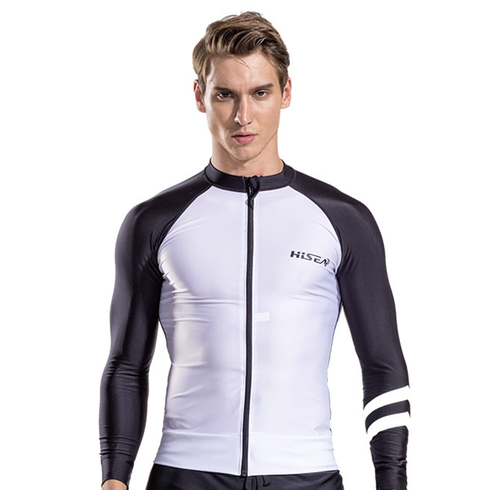 2022 Men'S Fashion 0.5MM Split Long Sleeve Sunscreen Quick Dry Surf Top Front Open Zipper Water Sports Beach Swimming Surf Top