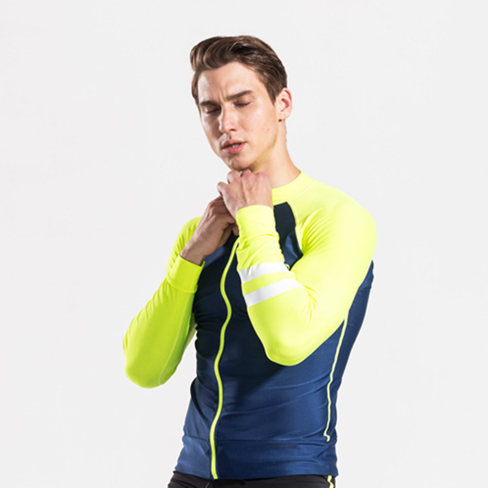 2022 Men'S Fashion 0.5MM Split Long Sleeve Sunscreen Quick Dry Surf Top Front Open Zipper Water Sports Beach Swimming Surf Top