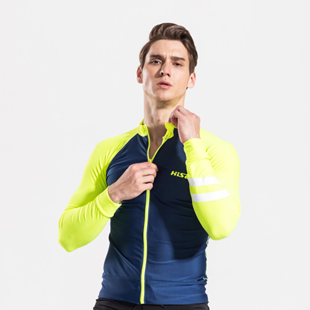 2022 Men'S Fashion 0.5MM Split Long Sleeve Sunscreen Quick Dry Surf Top Front Open Zipper Water Sports Beach Swimming Surf Top