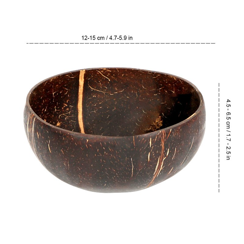 Natural Wooden Coconut Bowl & Spoons Set