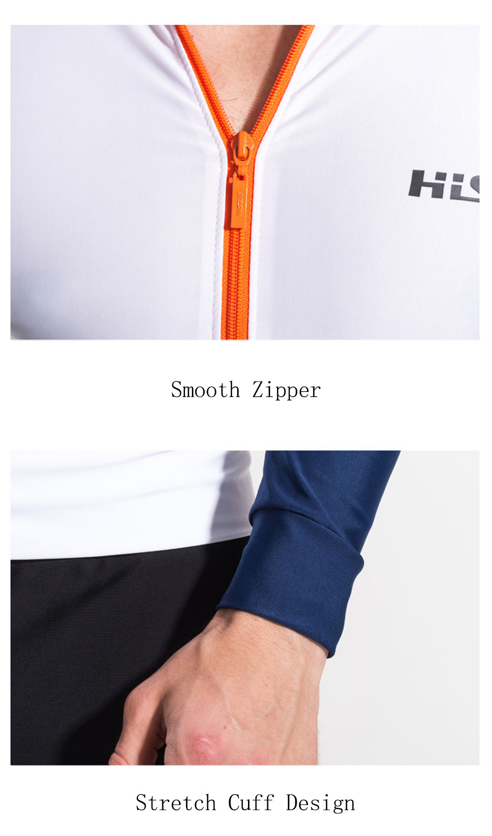 New 2022  Men's Zipper Rash Guard 0.5mm Long Sleeve Sun Protector Quick Drying Surf Top